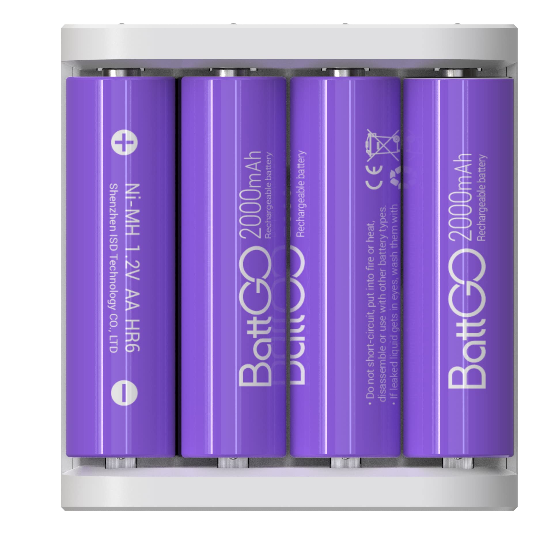 ISDT A4 Smart Battery Charger for AA & AAA NiMH NiCd Li-ion LiFePO4 Rechargeable Batteries - USB Port & LCD Display (Black) | Perfect for Home, Office, and Travel Use
