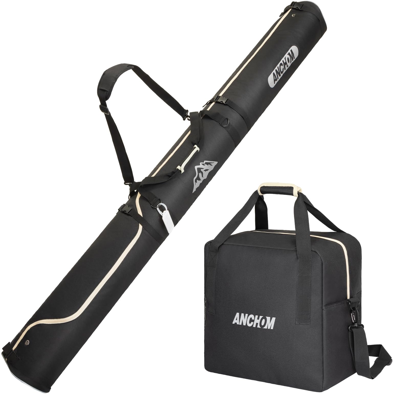**Padded Ski and Snowboard Boot Bag Combo - 25L Waterproof Ski Bag Fits Skis Up to 200cm - Perfect for Travel & Winter Sports Gear Storage**