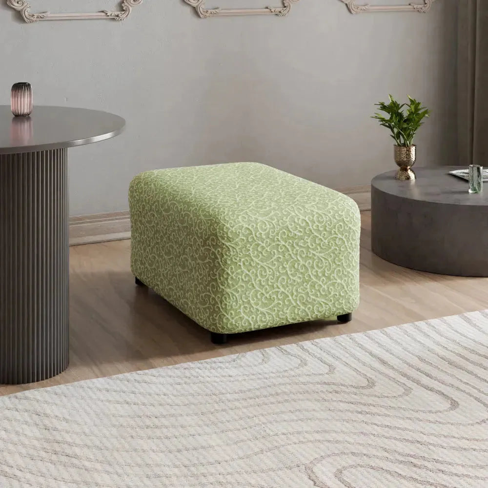 Medium Ottoman Slipcover - Jacquard 3D Collection | Stylish Furniture Cover for Living Room, Bedroom & Office Decor