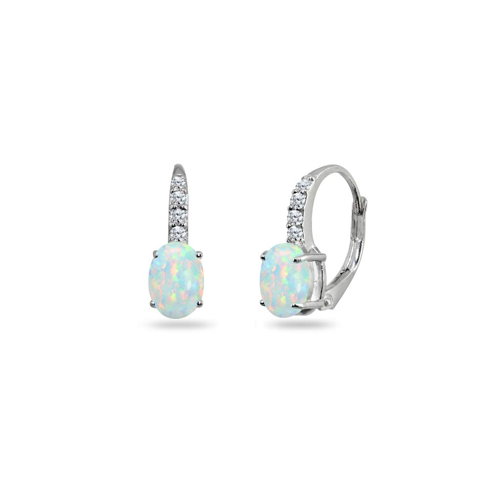 **7x5mm Oval Cut Birthstone Earrings for Women - Genuine or Synthetic Gemstone Leverback, Drop, Huggie & Dangle Earrings in Silver | Perfect for Gifts, Parties & Everyday Wear**