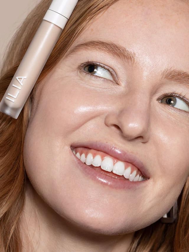 ILIA True Skin Serum Concealer - Non-Comedogenic, Cruelty-Free & Vegan Makeup for Sensitive Skin | Reduces Dark Circles & Blemishes (Mallow SC.25, 0.16 oz/5ml) | Perfect for Daily Wear, Office & Special Occasions