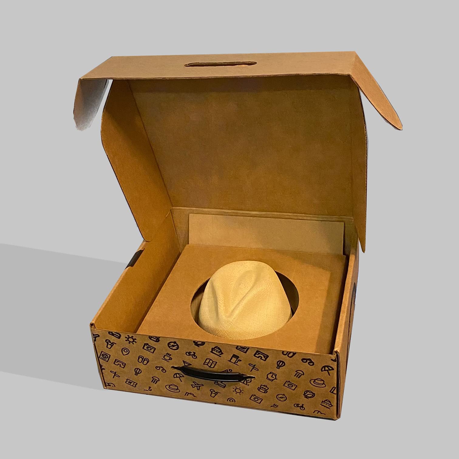 Ecua-Andino Premium Hat Box for Travel & Storage - Lightweight Protective Hat Case - Perfect Gift Box for Men & Women - Ideal for Vacation, Hiking, and Outdoor Adventures