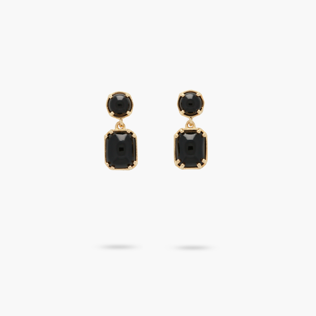 Amare Wear Petite Black Onyx Dangle Earrings for Women - Elegant Gemstone Jewelry for Parties, Weddings & Everyday Wear
