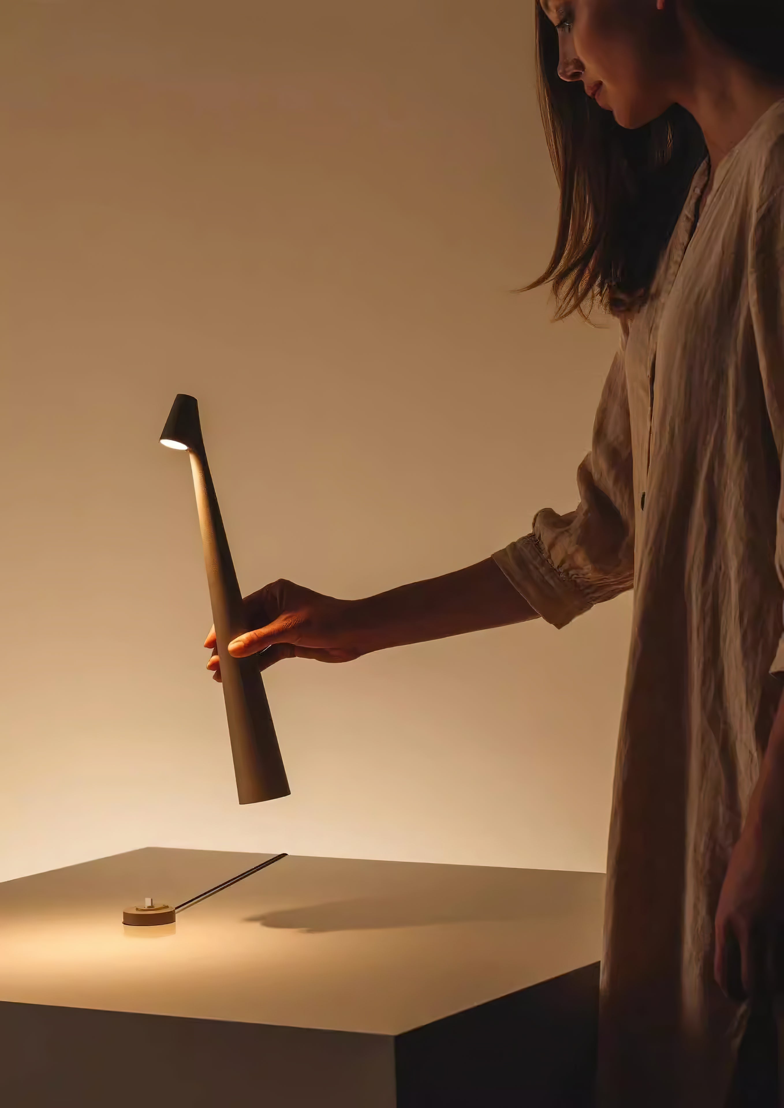 Portable African Table Lamp - Handmade Wooden Night Light for Bedroom, Living Room, or Office Decor - Perfect for Reading, Relaxing, and Creating Ambiance