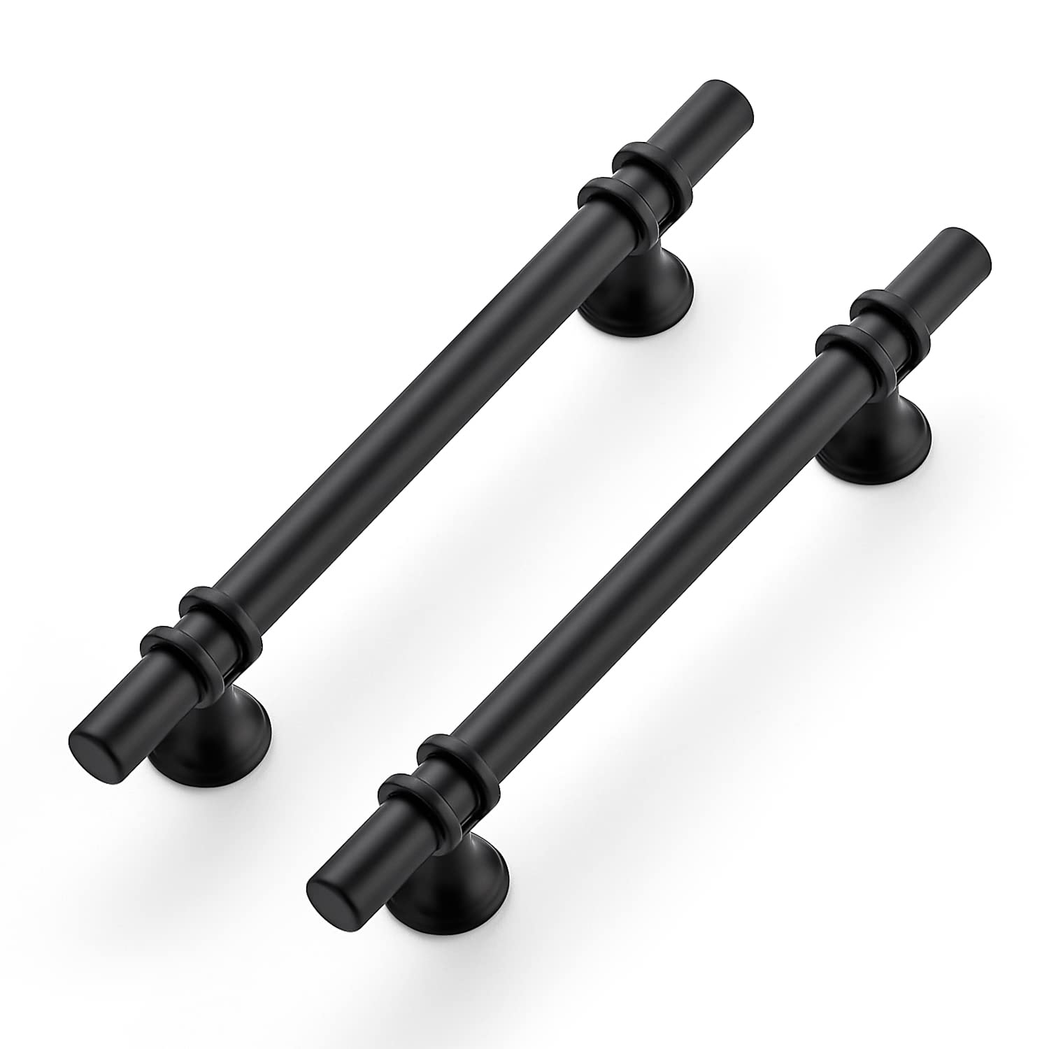 Ravinte 20 Pack 7.38 Inch Matte Black Cabinet Pulls - Round Base Kitchen Cupboard Handles, 5