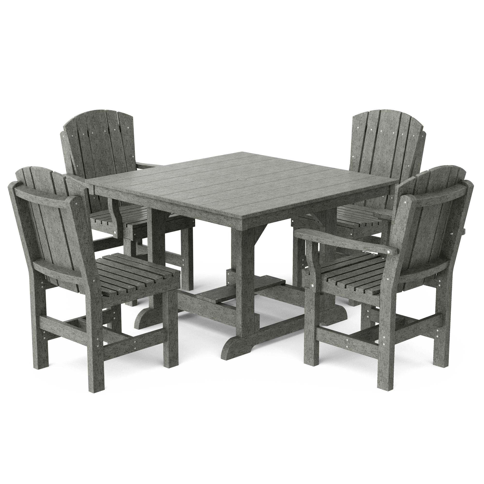 Heritage 5-Piece 44x44 Inch Square Outdoor Dining Set with Cushions - Perfect for Patio, Garden, and Backyard Entertaining