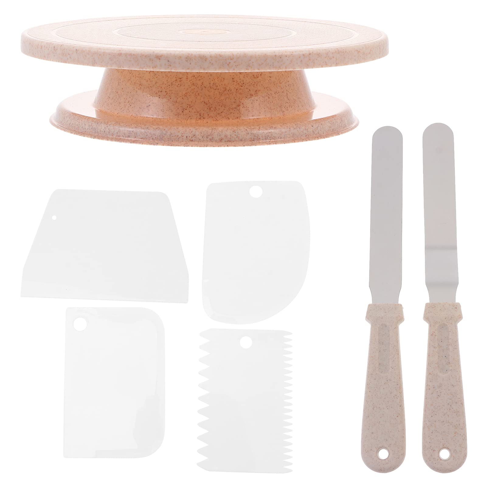**Hemoton 12-Inch Plastic Cake Decorating Turntable Stand - Revolving Cake Plate for Smooth Icing, Fudge & Fondant - Essential Baking & Cake Decorating Kit for Home Bakers & Professionals (Perfect for Birthday, Wedding & Party Cakes)**