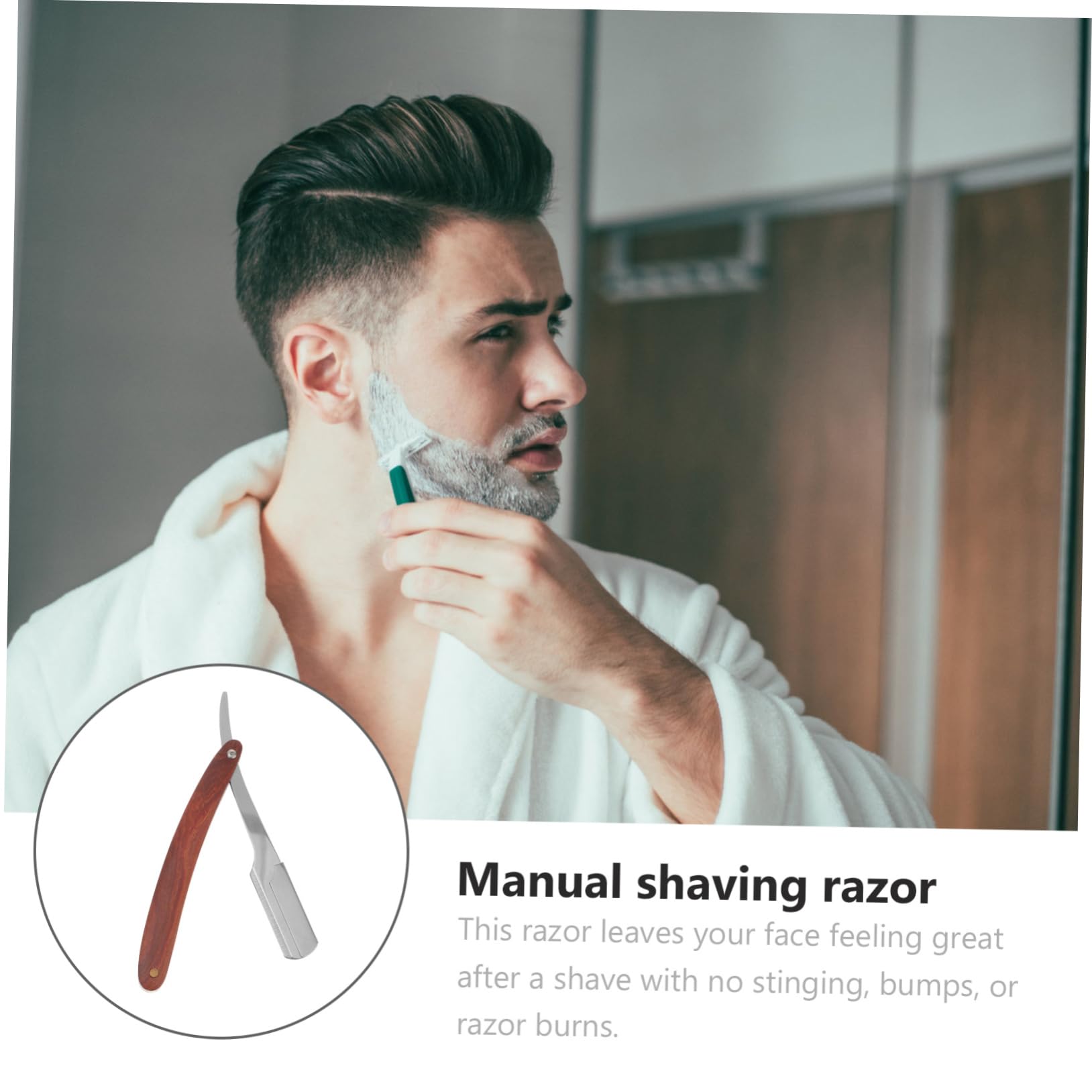 Professional Straight Barber Razor for Men - Manual Shaving Razor with Precision Blade for Facial Hair Trimming & Grooming - Perfect for Home Shaving, Barber Shop Use & Travel Grooming Kit