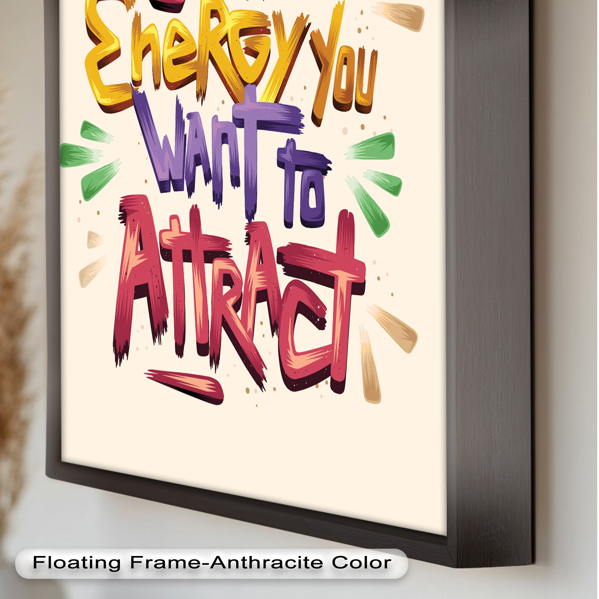 Inspirational Oil Painting - Be the Energy You Want to Attract - Motivational Wall Art for Home, Office & Meditation Space