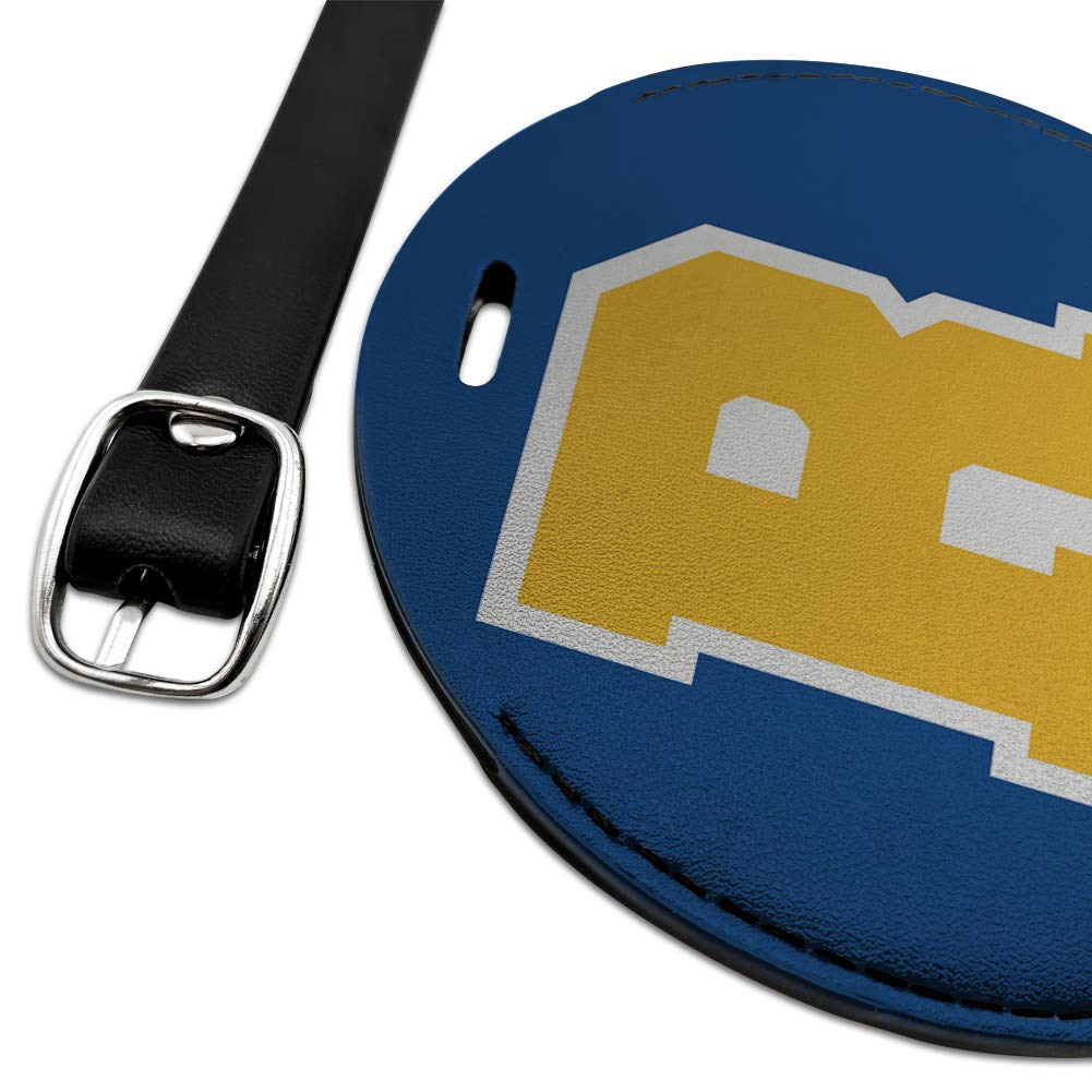 Riverdale Varsity Letter Round Leather Luggage Tag - Personalized Carry-On ID Tag for Suitcases, Backpacks & Travel Bags - Perfect for Travel, Business Trips & Vacation Identification