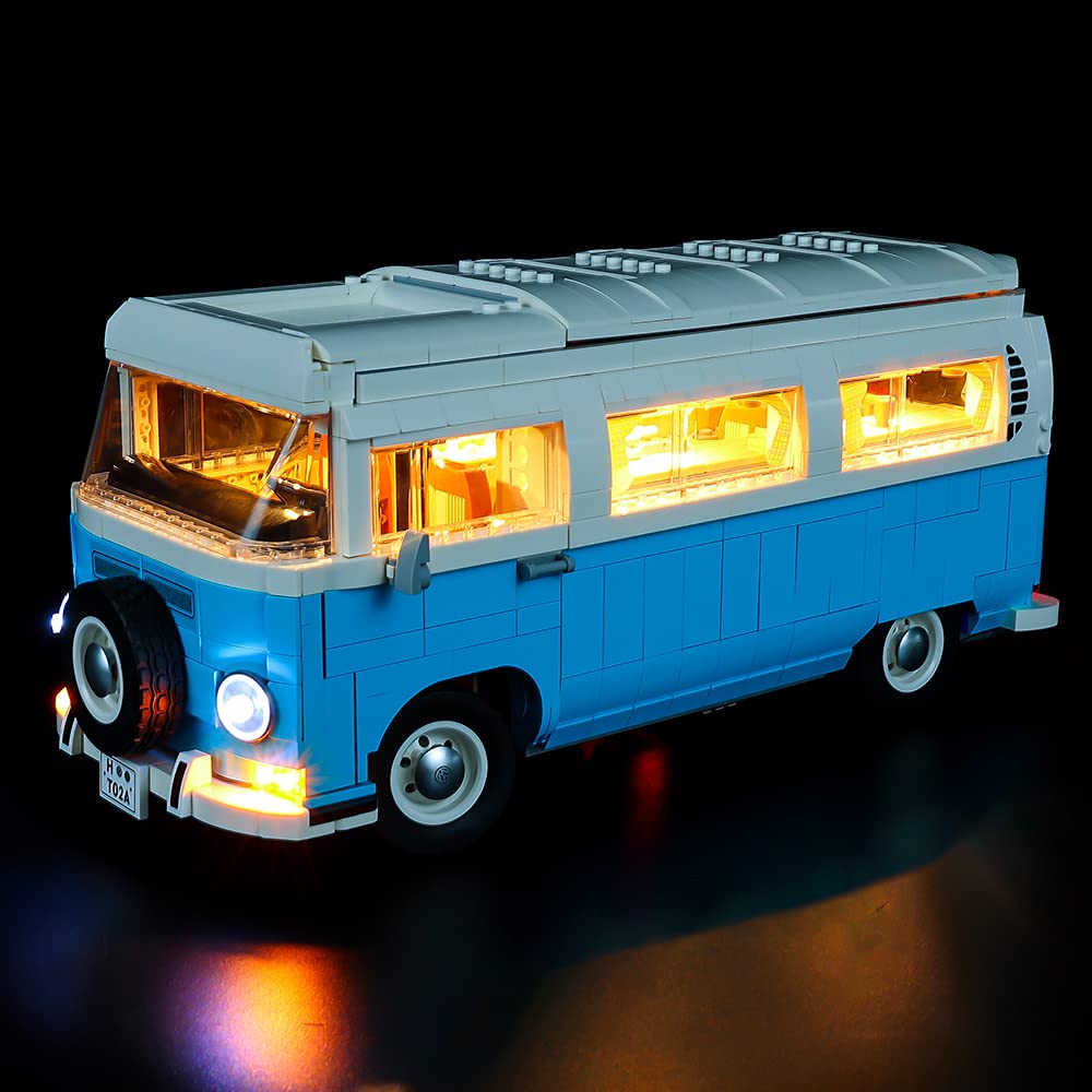 Kyglaring LED Lighting Kit for Lego Volkswagen T2 Camper Van 10279 Building Set - Compatible with RC Sound Version (Model Not Included) - Perfect for Enhancing Display & Nighttime Play