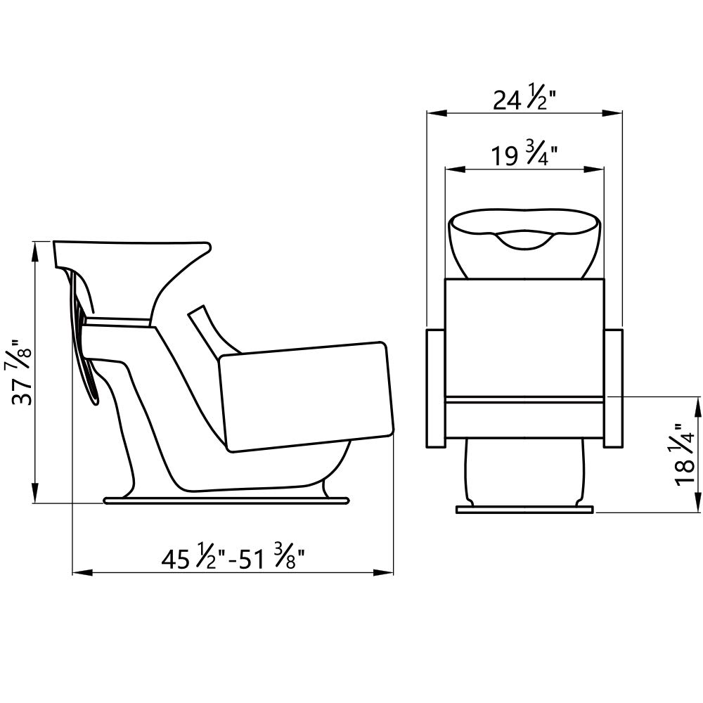 Professional Salon Shampoo Backwash Unit - Barber Hair Washing Station with Adjustable Headrest by TAKARAN - Perfect for Salons, Spas & Home Use