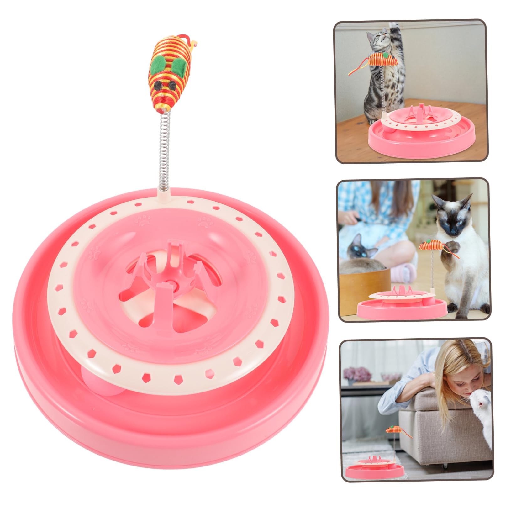 Balacoo Automatic Rotating Cat Toy - Interactive Spring Teaser Toy with Roller & Balance Game for Kittens - Fun Indoor Play for Active Cats
