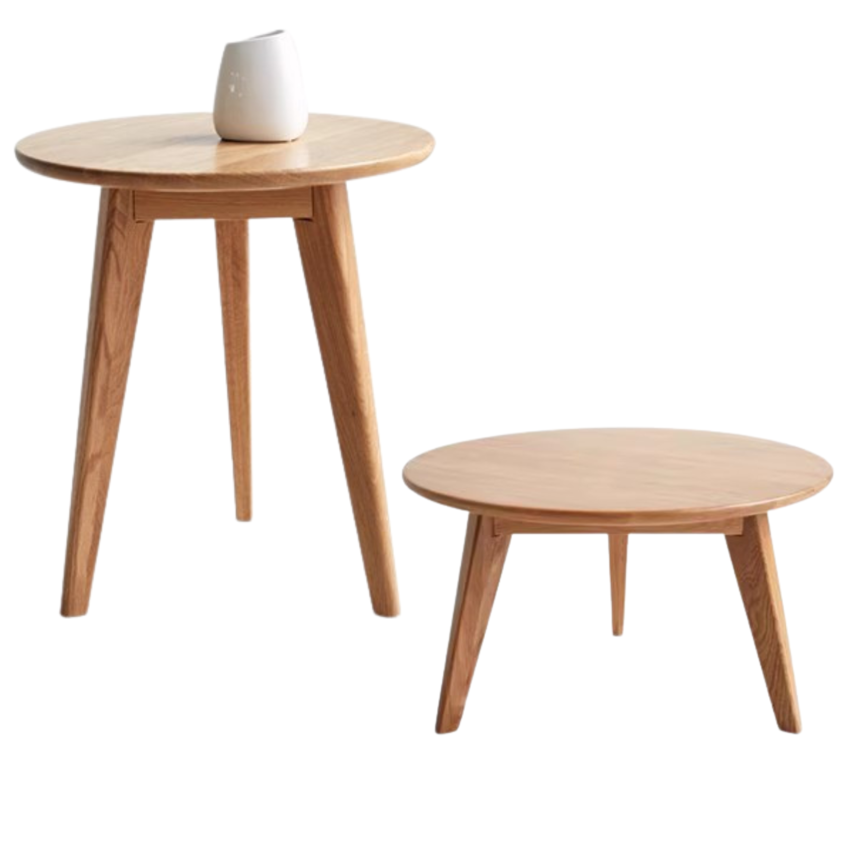 Solid Oak & Black Walnut Wood Side Table - Nightstand, End Table for Living Room, Bedroom, Office | Rustic Modern Furniture for Home Decor