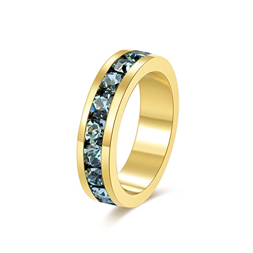 March (Aquamarine), gold charm