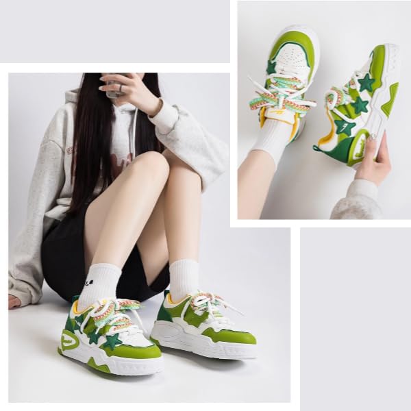 Trendy Women's Chunky Platform Sneakers - Comfortable Skate & Walking Shoes for Casual Streetwear | Perfect for Daily Wear, Gym, Running & Fashion Outfits
