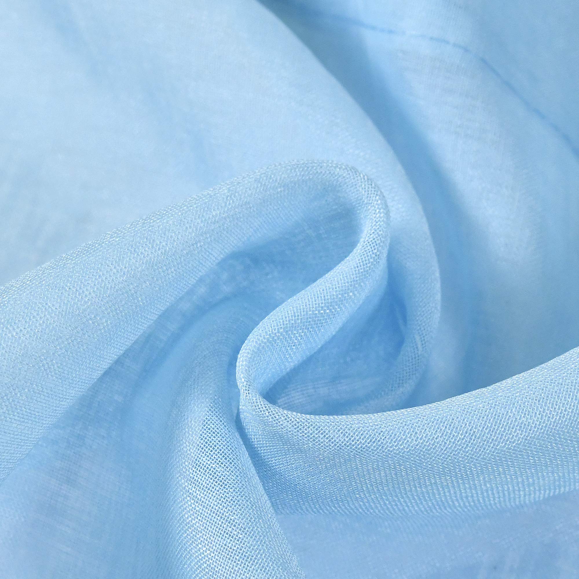 Baby Blue Short Sheer Kitchen Curtains 36 Inch - Semi-Sheer Tier Cafe Curtains with Rod Pocket, Linen Look Window Drapes for Privacy - Perfect for Basement, Bathroom & Small Windows (34x36 Inches) - Ideal for Kitchens, Breakfast Nooks & Cozy Home Decor