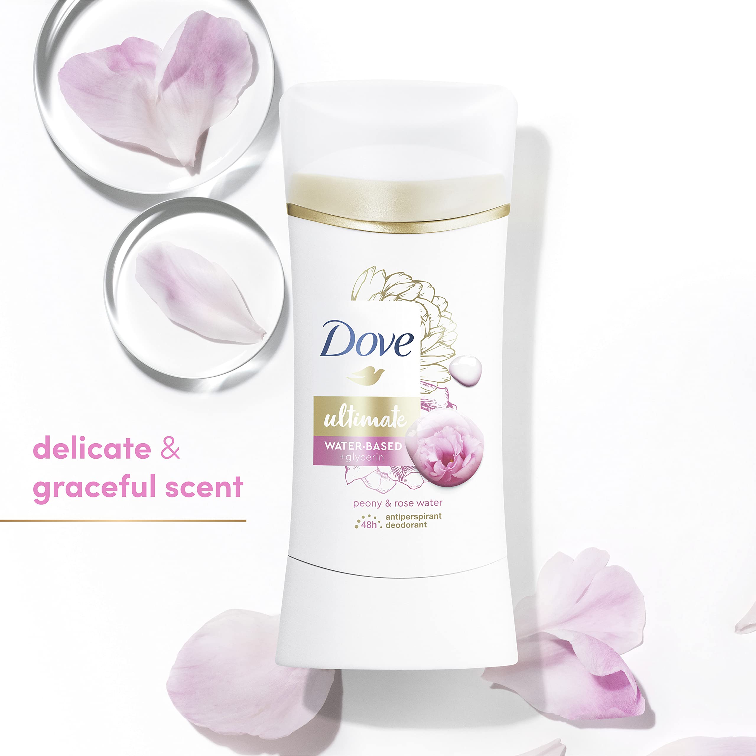 Dove Peony & Rose Oil Body Wash 4-Pack + Peony & Rose Water Antiperspirant Deodorant 2-Pack Bundle | Hydrating Shower Gel & Odor Protection for Women | Perfect for Daily Skincare Routine & Gift Sets