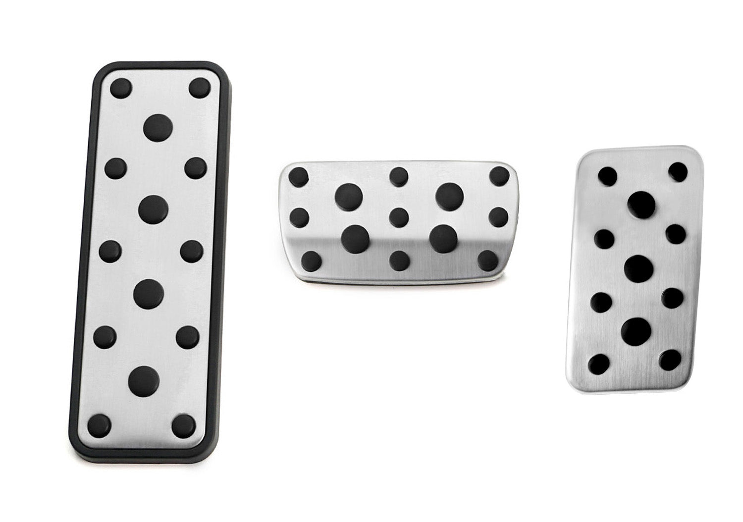 3-Piece Silver Track Design Foot Pedal Covers for Subaru Outback & Legacy - Non-Slip Racing Pedals for Enhanced Driving Safety & Performance (Perfect for Daily Commute & Sport Driving)