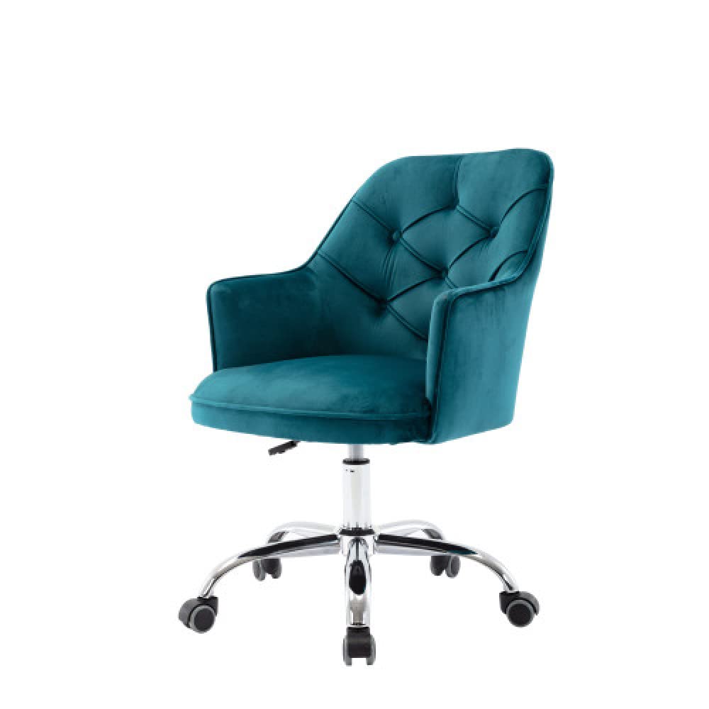 Velvet Swivel Shell Chair - Modern Ergonomic Office & Living Room Armchair in Lake Blue - Perfect for Home, Office & Lounge Relaxation