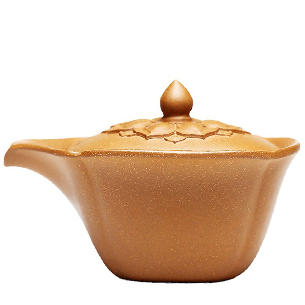 Premium Yixing Yellow Clay Lotus Gaiwan Teapot - Handmade Chinese Ceramic Tea Set for Gongfu Tea Ceremony | Perfect for Home Brewing, Tea Parties & Meditation