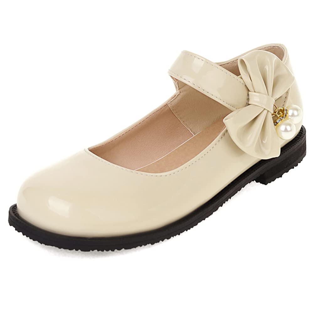 Furcross Women's Sweet Bow Flat Mary Jane Shoes - Patent Leather Ballet Flats with Round Toe | Comfortable & Stylish Pumps for Work, Office, and Casual Wear