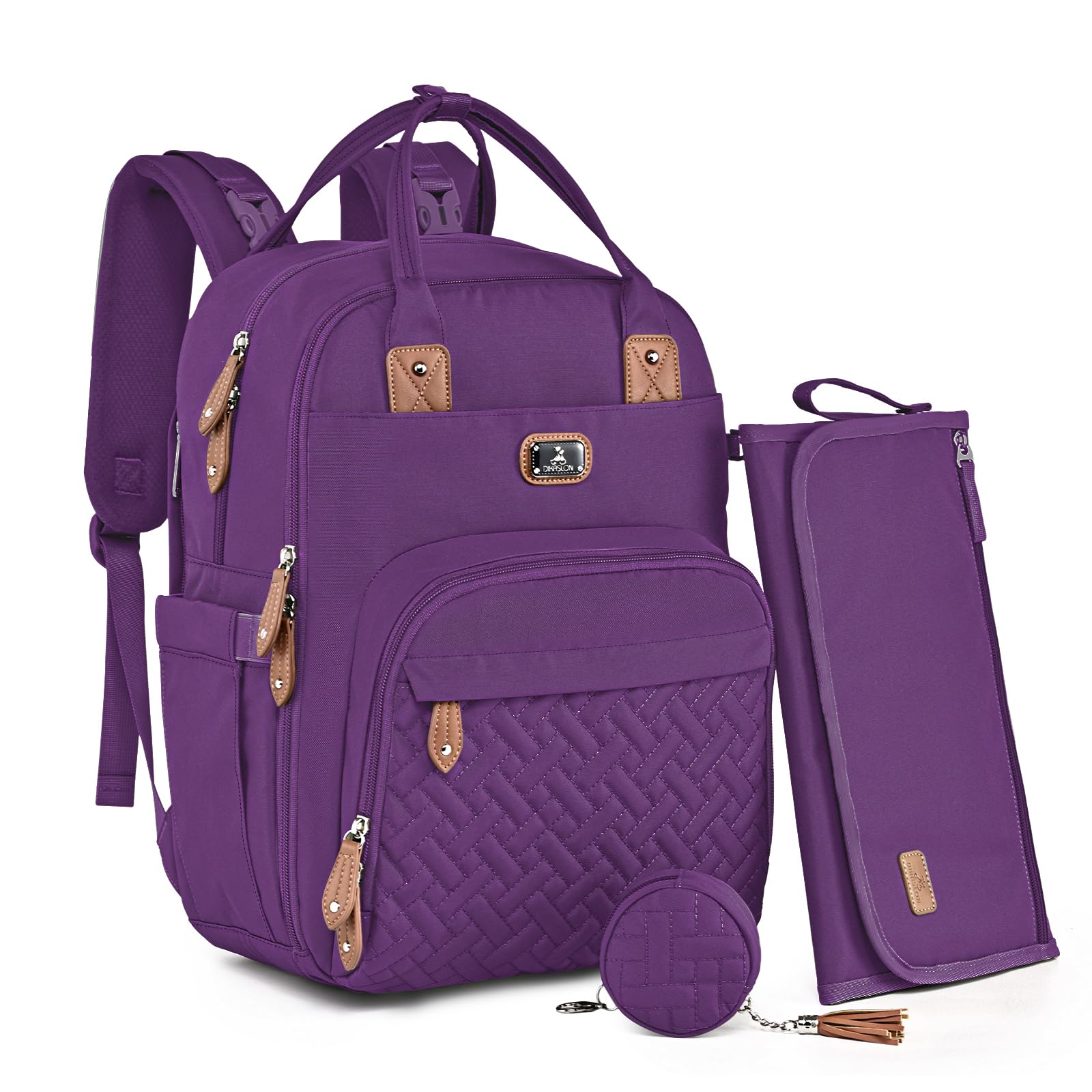 Waterproof Diaper Bag Backpack for Moms - Baby Essentials Organizer with Insulated Bottle Pockets, Portable Changing Pad & Stroller Straps | Perfect for Travel, Daycare & On-the-Go Parenting