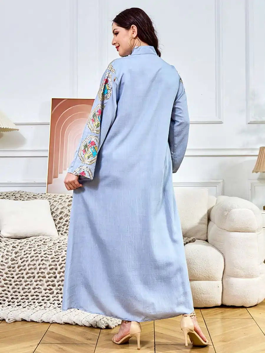 Elegant Sequins Eid Dress - Middle Eastern Arab Caftan Kaftan Dress #25391 for Women's Holiday Celebration & Special Occasions