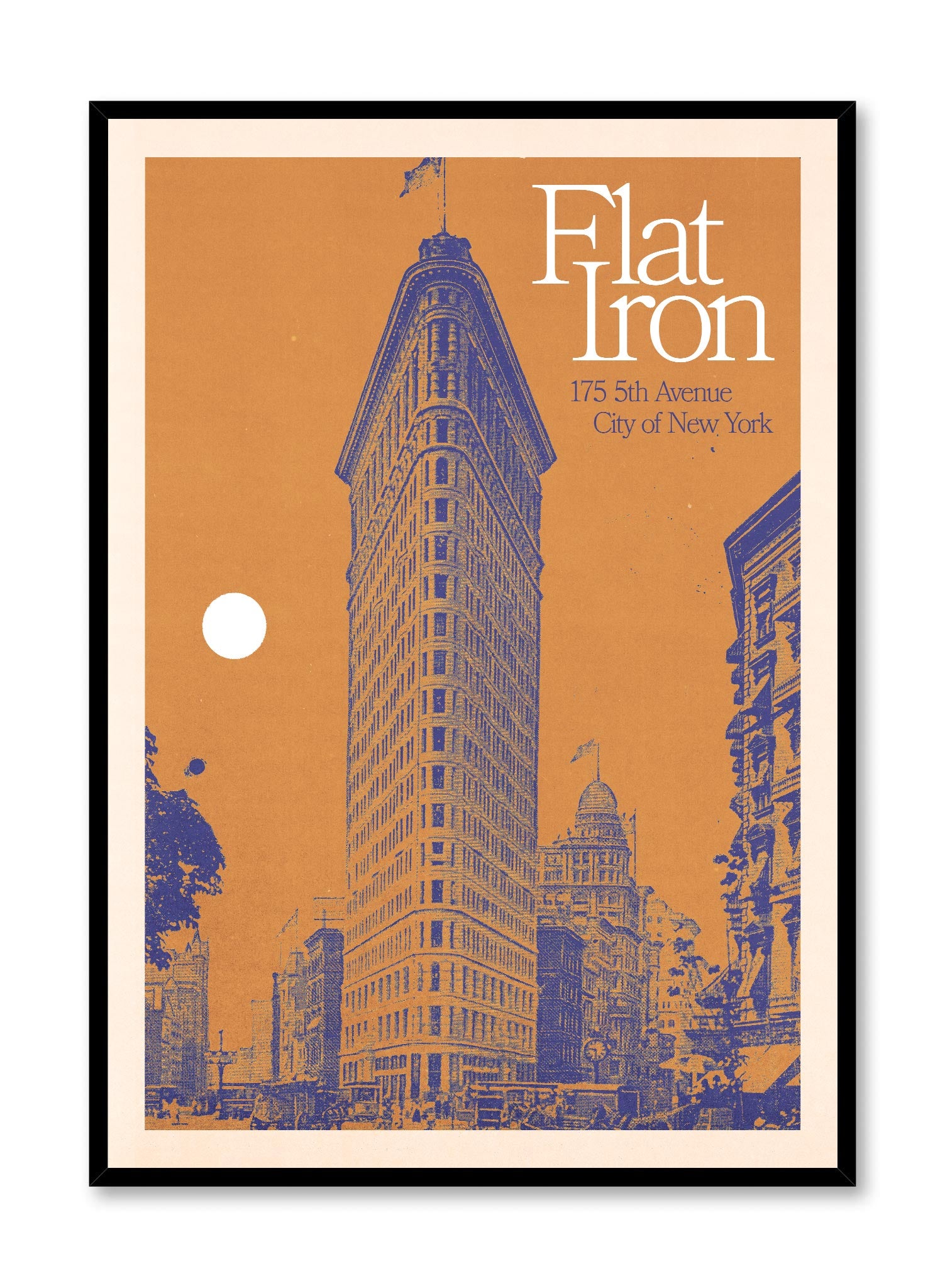 New York Flat Iron Building Poster - Vintage NYC Skyline Wall Art for Home & Office Decor - Perfect for Living Room, Bedroom, or Gift