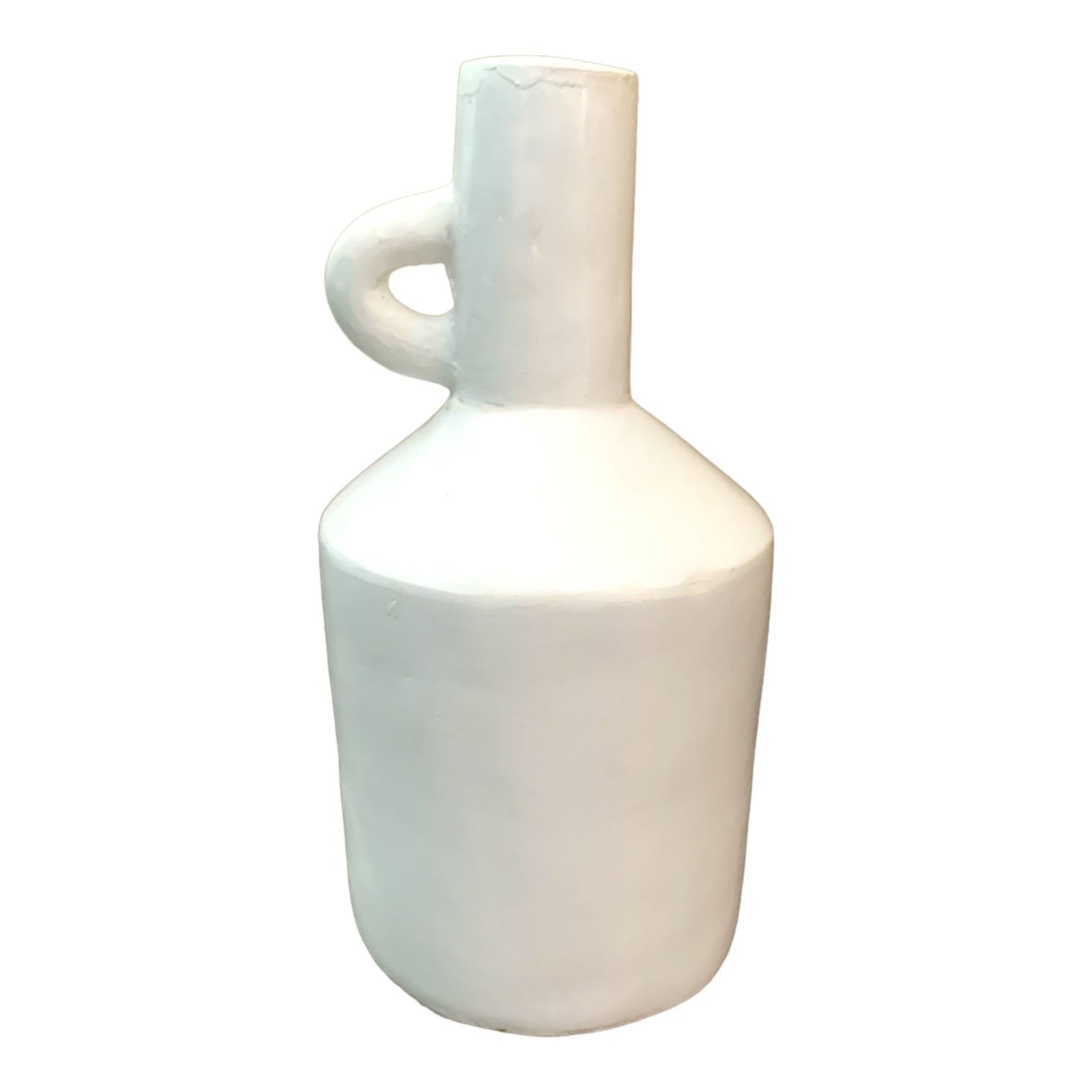 White Ceramic Jug Vase - 32oz Farmhouse Pitcher for Milk, Juice & Water - Rustic Home Decor for Kitchen, Dining Table & Country Style Weddings