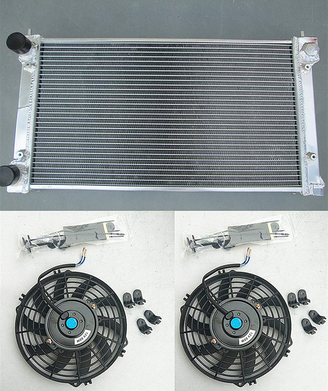 Volkswagen VW Golf MK1 MK2 GTI Scirocco Aluminum Radiator with Dual Fans - Compatible with 1.6L 1.8L 8V Engines | Perfect for Engine Cooling & Performance Upgrades