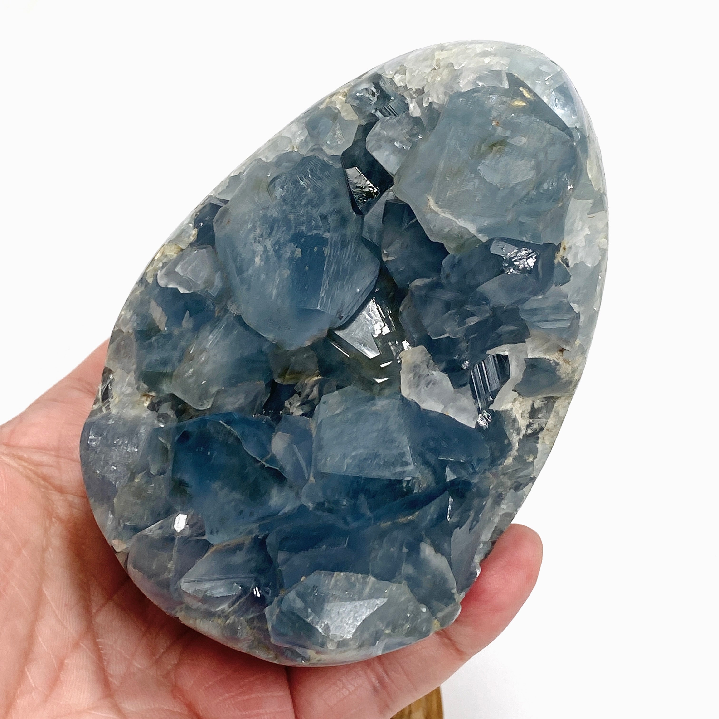 Natural Celestite Egg Healing Crystal - Madagascar CR3716 for Meditation, Reiki, and Home Decor