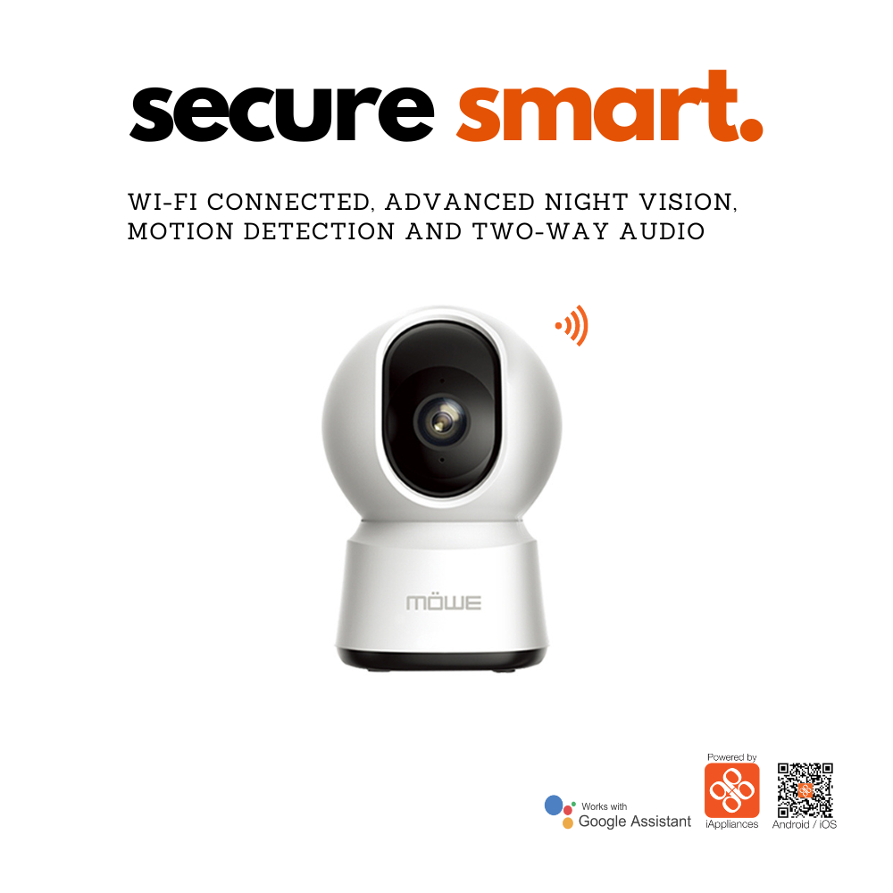 MW880C Smart Security Camera with 1080P HD, Night Vision, Motion Detection & 2-Way Audio - Indoor/Outdoor Home Surveillance for Baby, Pet Monitoring & Office Security