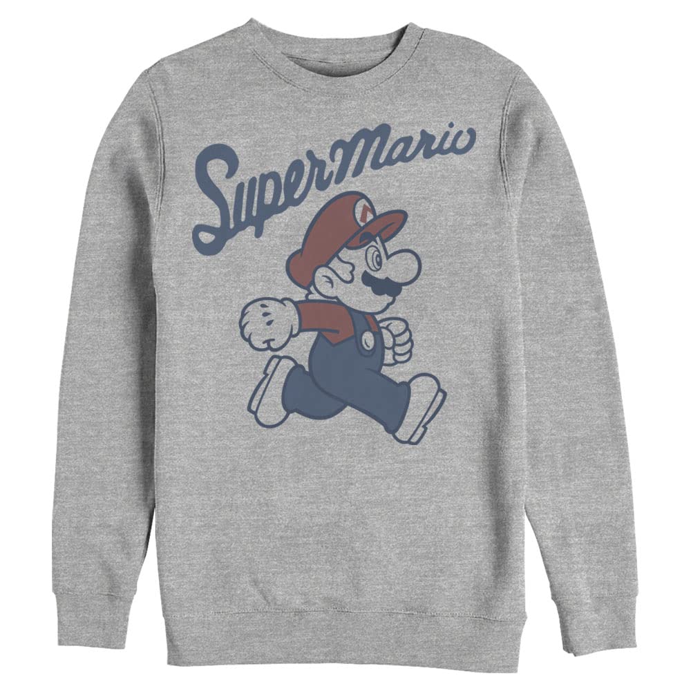 Nintendo Men's Pullover Crew Fleece Sweatshirt - Soft & Comfortable Gaming Hoodie for Casual Wear & Lounge