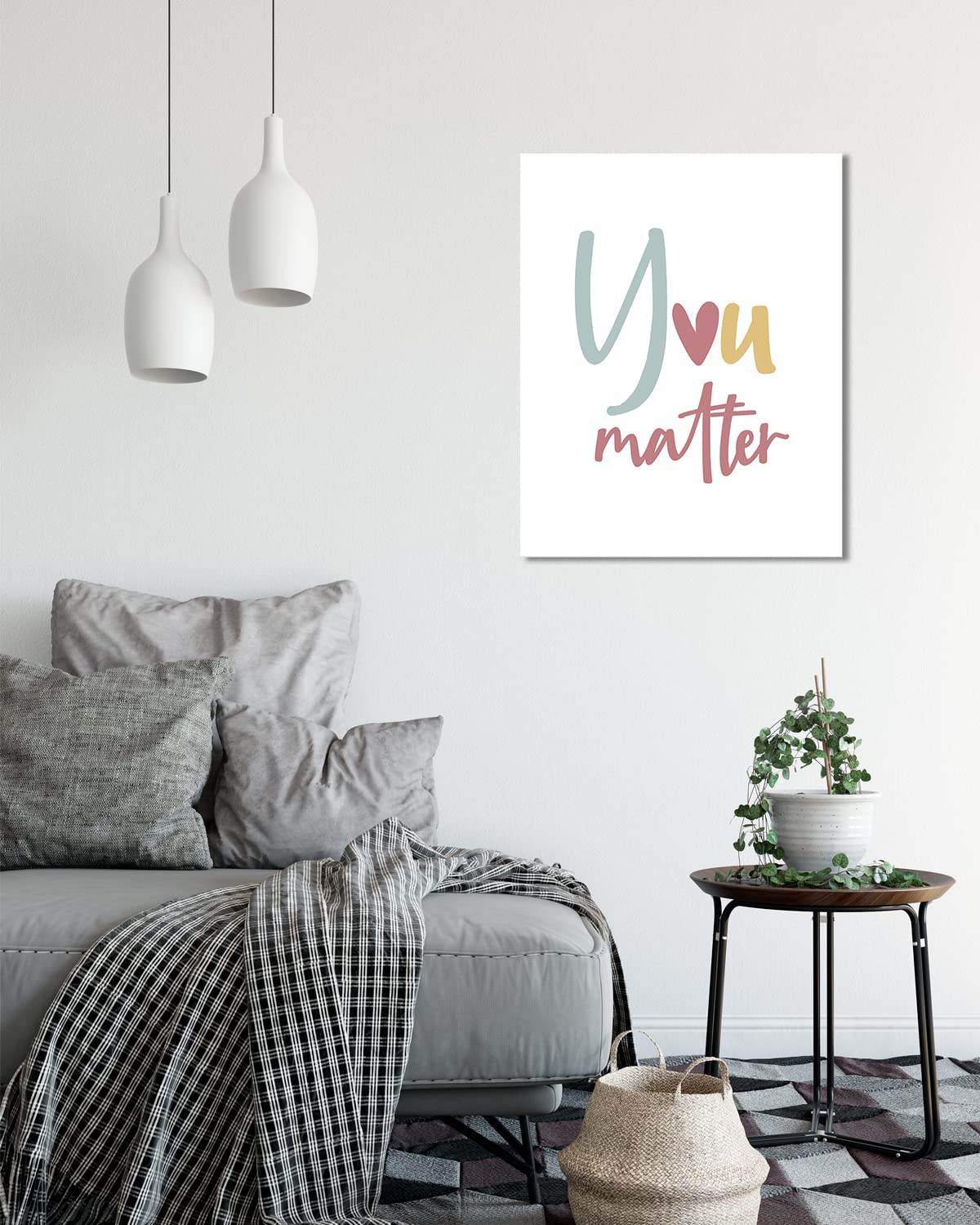 Govivo School Psychologist Wall Art - Mental Health Counseling Office Decor - 'You Matter' Inspirational Canvas for Classroom & Bedroom - 24x30 Ready to Hang Teacher Supplies - Perfect for Therapy Rooms, Schools & Home Décor