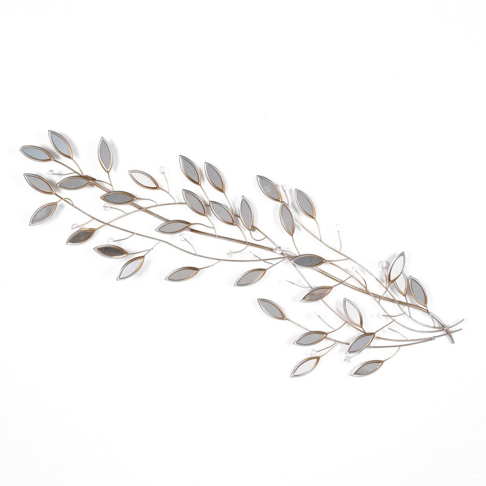 Urban Style Leaf Mirror Wall Art - Modern Botanical Decor for Living Room, Bedroom & Entryway