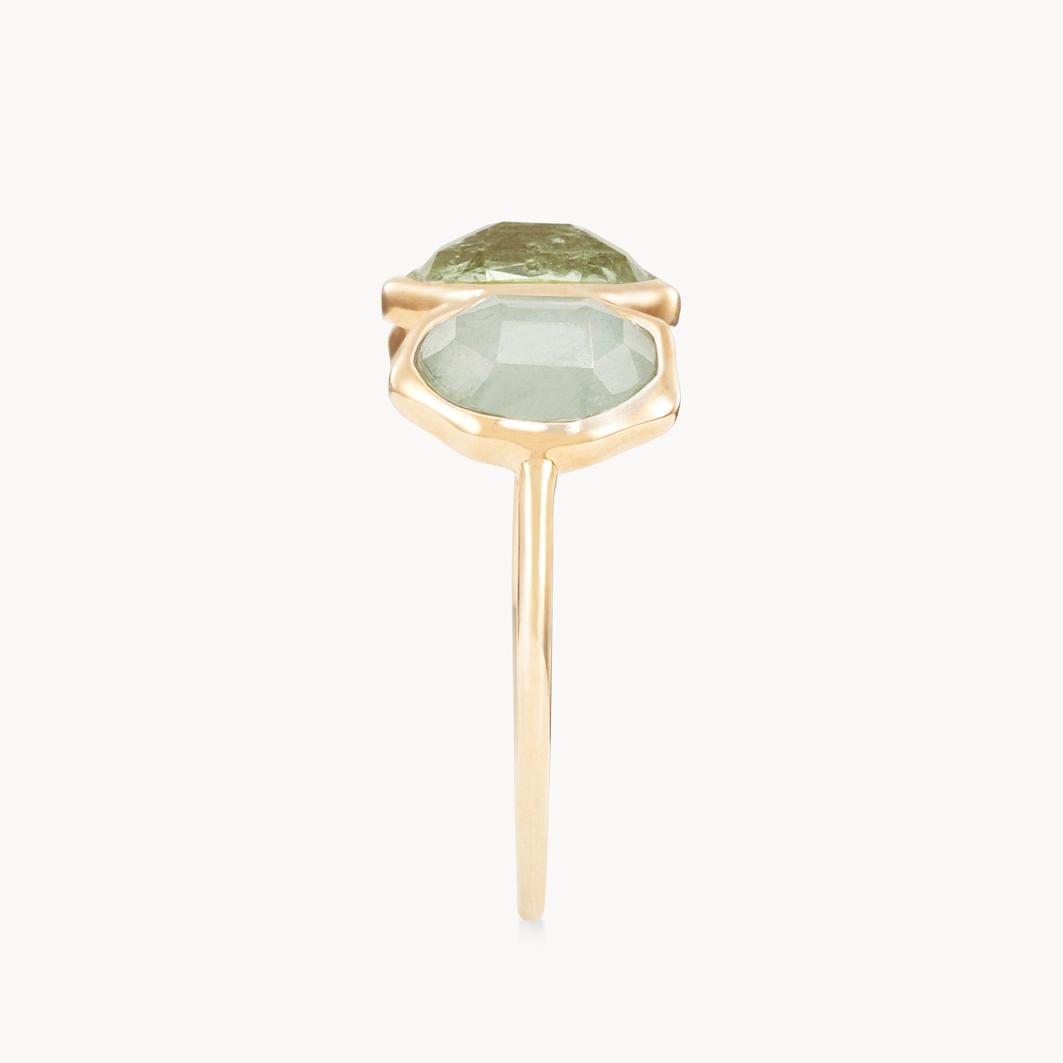 14K Yellow Gold Earth Element Mood Ring with Natural Gemstones | Emotional Wellness & Spiritual Healing Jewelry for Women | Perfect for Meditation, Yoga & Daily Wear