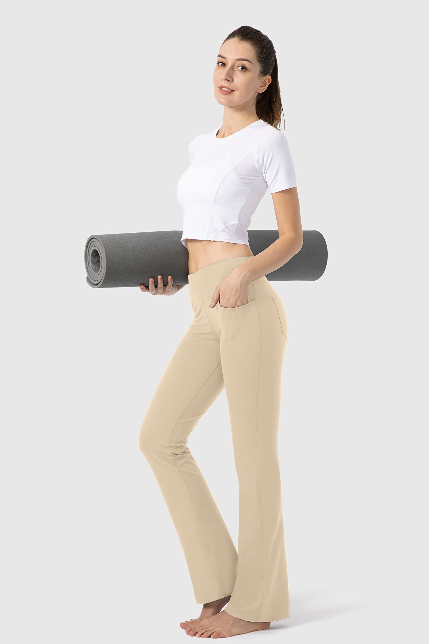 Gradual Women's High Waist Bootcut Yoga Pants with 4 Pockets - Professional Work Dress Pants for Office, Yoga & Casual Wear