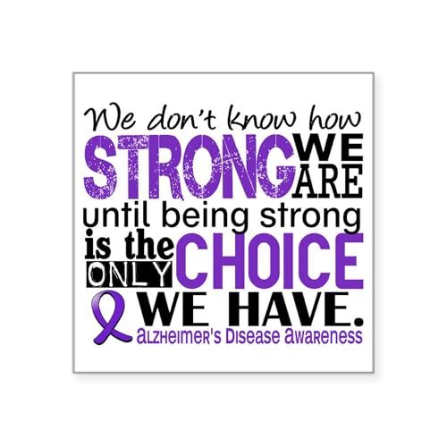 White - Alzheimer's Howstrongweare Square Sticker 3 X 3