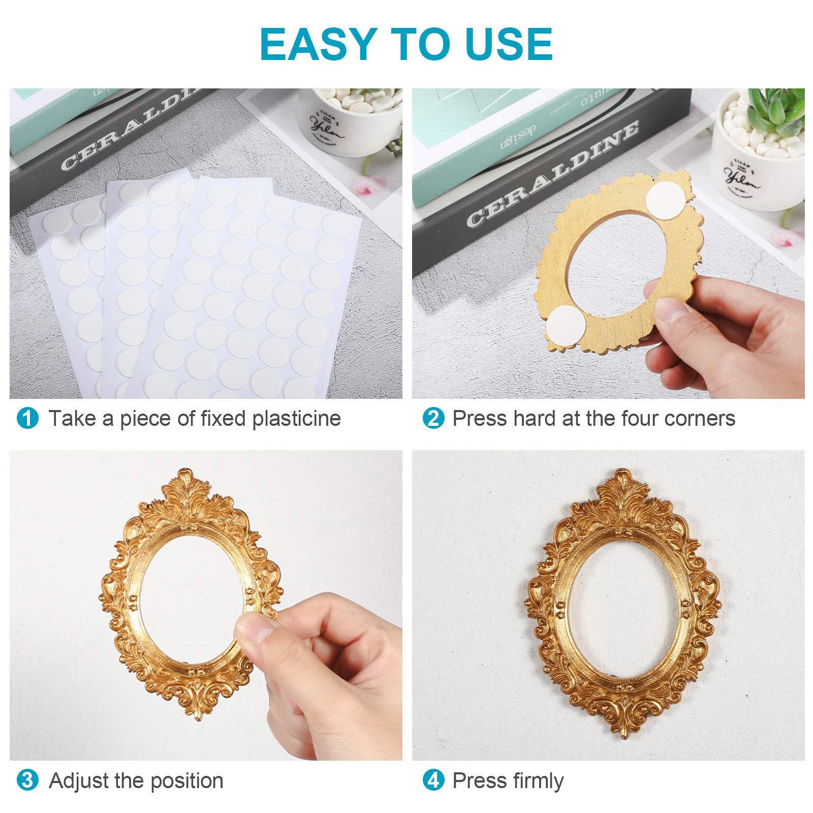 Reusable Adhesive Putty - Double-Sided Sticky Poster Tack for Hanging Pictures, Photos & Frames - Wall Safe Mounting Putty (500 Pieces, 0.8 Inch) - Perfect for Home Decor, Office Organization & Classroom Displays