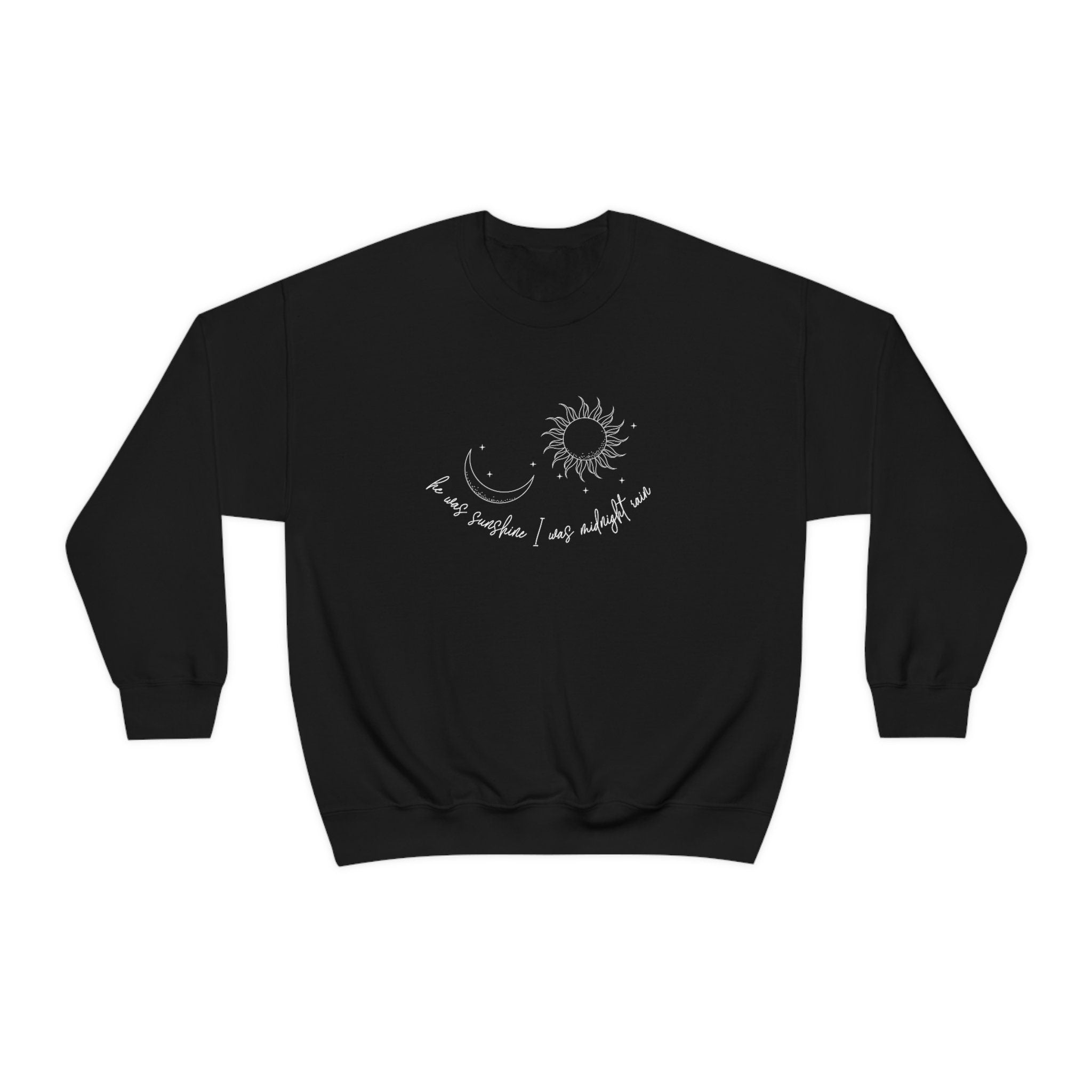 Midnight Rain Crewneck Sweatshirt | Taylor Swift Merch | He Was Sunshine I Was Midnight Rain Lyrics | Swiftie Gift | TS Midnight Merch | Perfect for Concerts, Gifts & Fan Collections