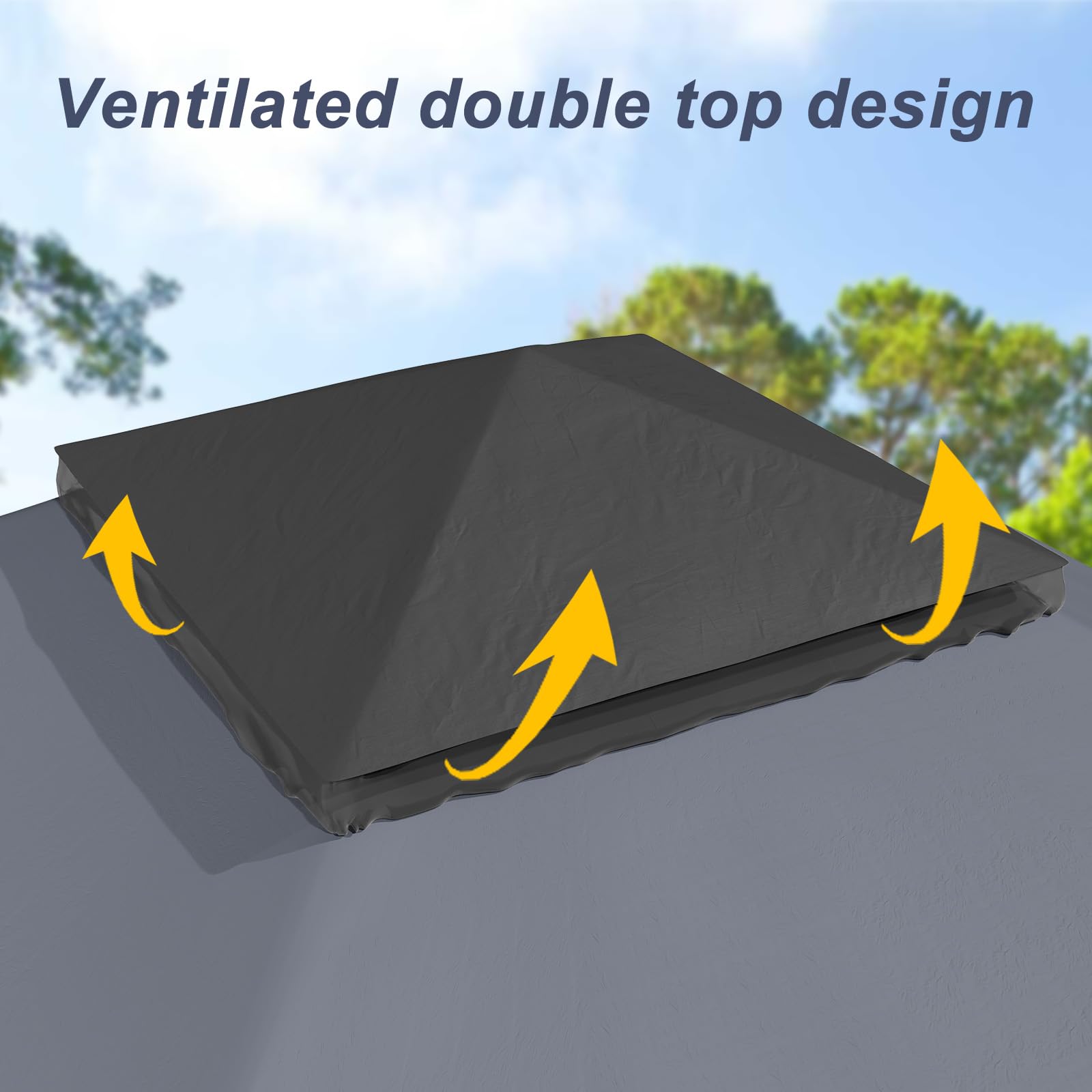 Garvee 12'x12' Pop Up Gazebo with Mosquito Net & Double Roof - Waterproof Outdoor Canopy Tent for Patio, Garden, Backyard, Camping, Picnic, and Party Shelter (Grey)