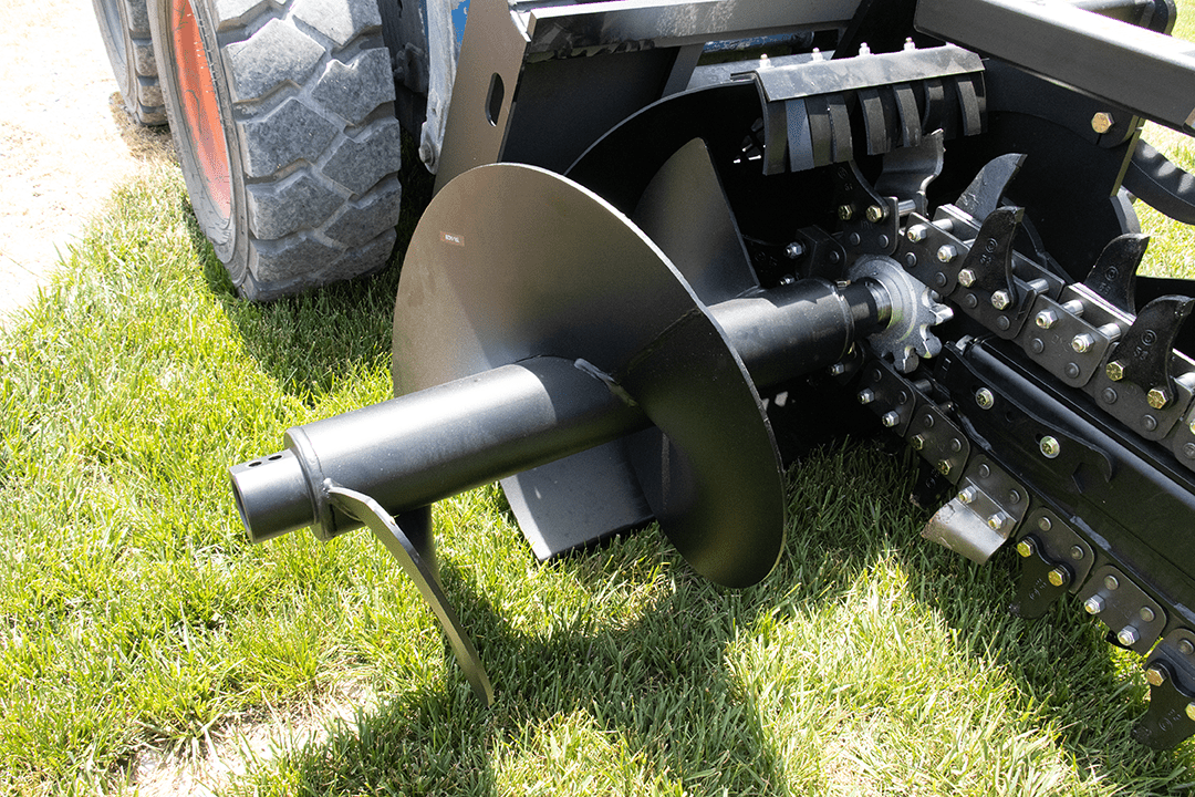 Blue Diamond® Skid Steer Trencher Attachment - Heavy Duty Excavator Digging Tool for Construction & Landscaping | Perfect for Trenching, Utility Installation & Farm Work