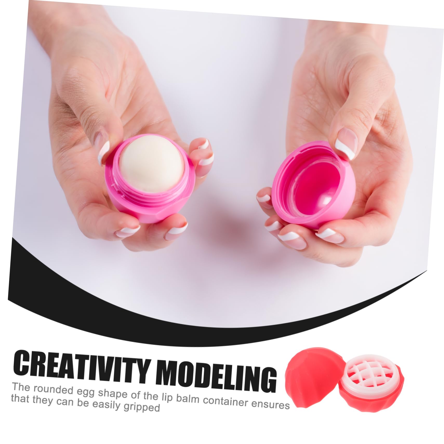 10pcs Empty Spherical Lipstick Cases - Plastic Lip Balm Containers for Kids & Adults - Reusable Lip Gloss Jars for DIY Cosmetics & Makeup Storage - Perfect for Travel, Gifts, and Home Organization
