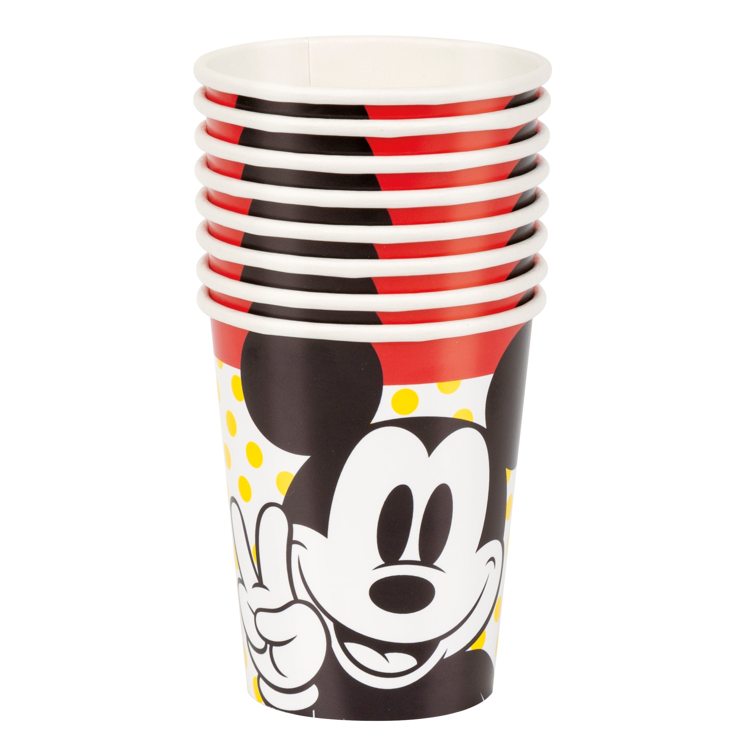 Disney Mickey Mouse 9oz Ceramic Coffee Mug - 8-Piece Set for Hot & Cold Drinks - Perfect for Home, Office, or Gift Giving