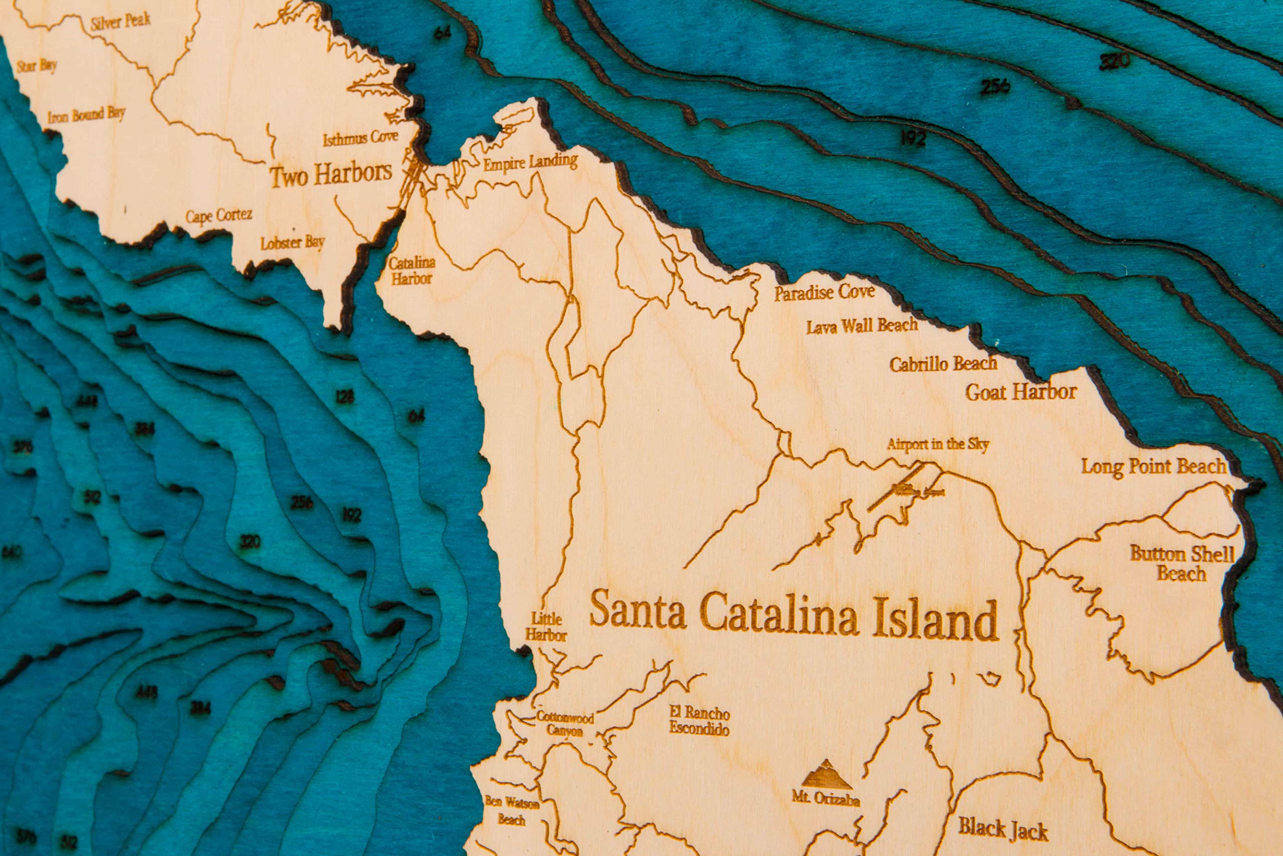 Santa Catalina Island 3D Wooden Topographic Map - Handcrafted Wall Art for Home Decor, Office & Travel Enthusiasts