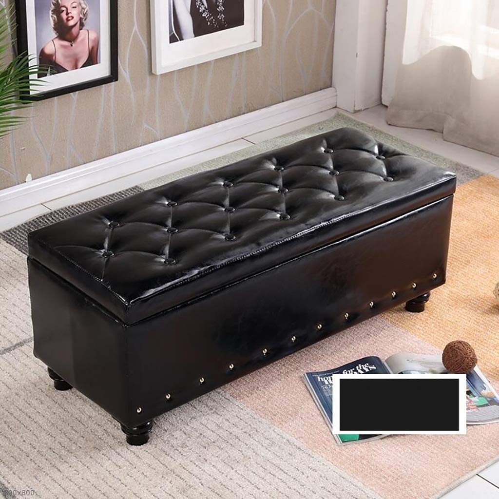HDHXDS Shoe Bench with Storage - 80x40x40cm Black Entryway Stool for Shoe Stores, Clothing Stores & Home Use - Perfect for Trying On Shoes & Organizing Entryways