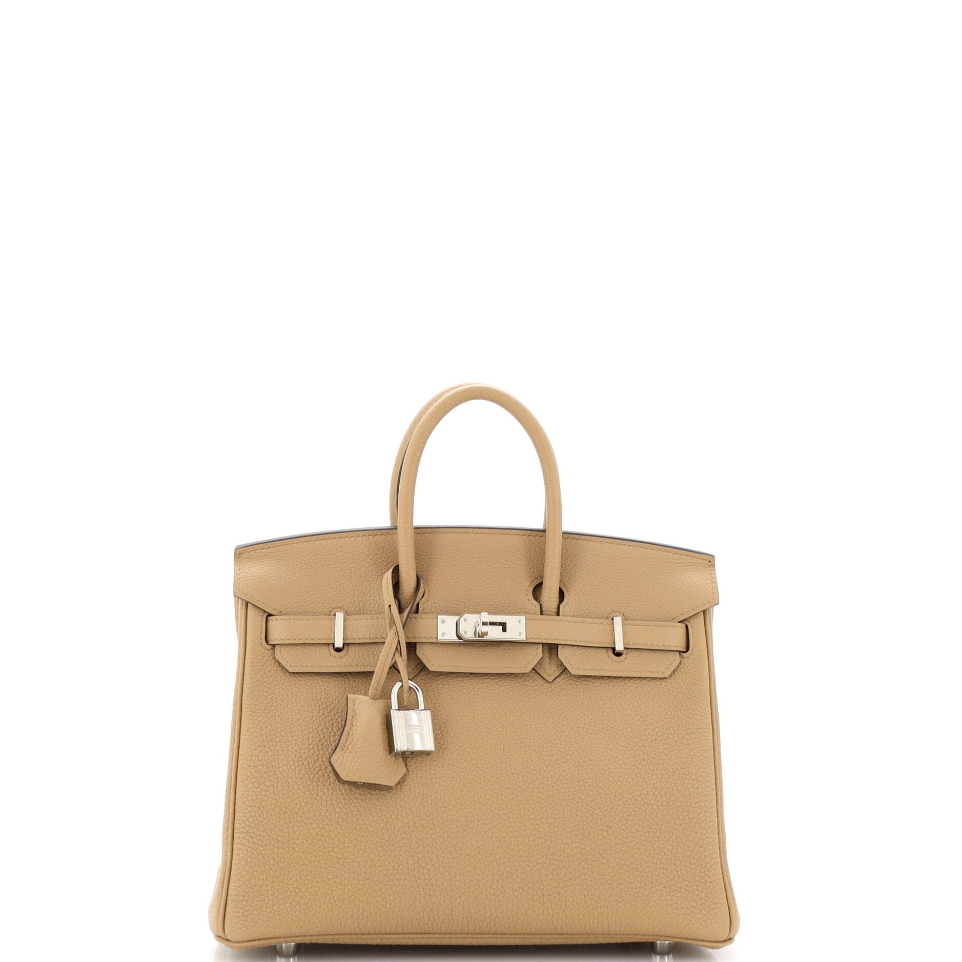 Authentic Hermes Birkin 25 Handbag in Chai Togo Leather with Palladium Hardware - Luxury Designer Tote Bag for Women, Perfect for Work, Travel & Special Occasions