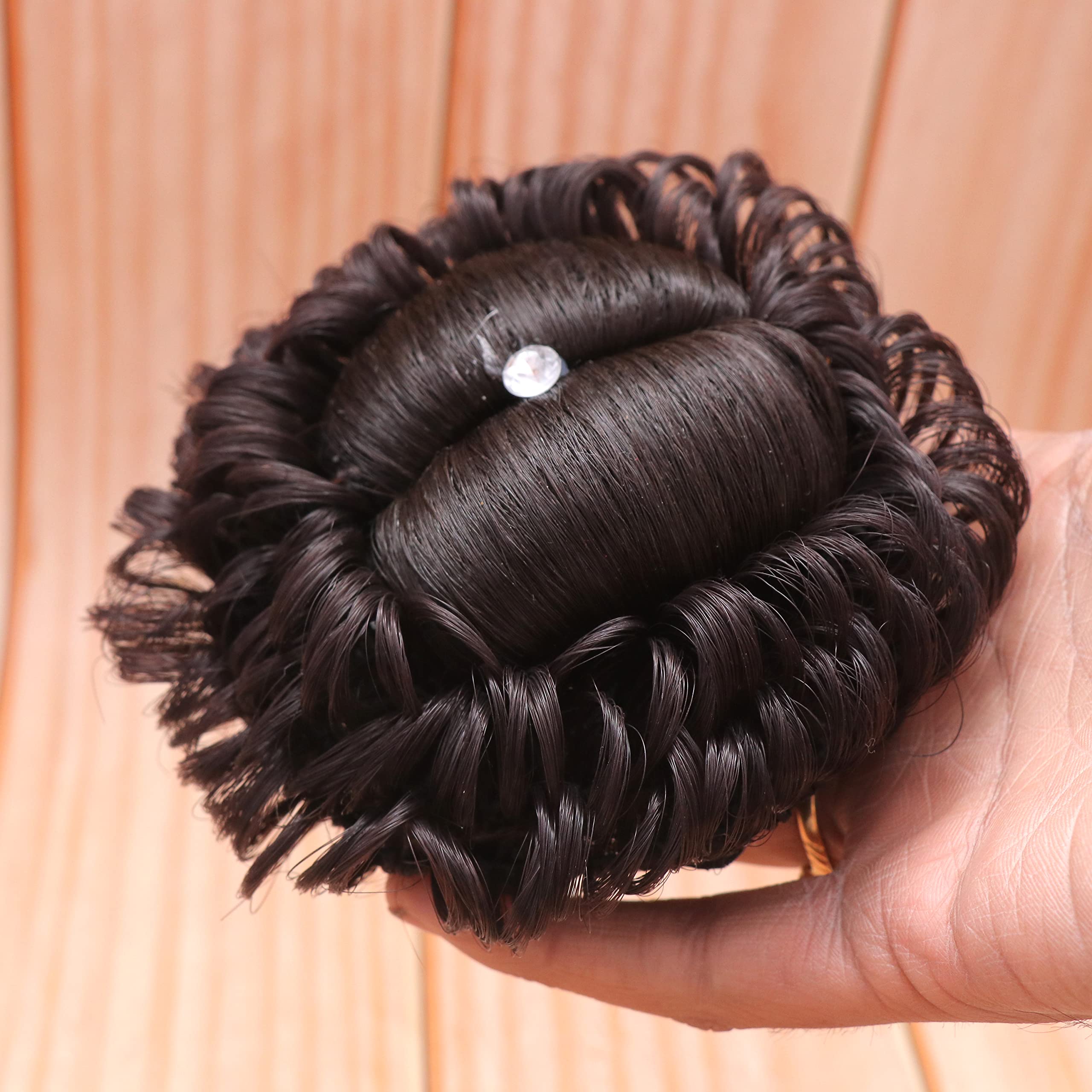 NAVMAV Juda Stone Hair Extensions for Women & Girls – Black 06 | Artificial Juda Hair Accessories for Bun & Updo Hairstyles | Perfect for Weddings, Parties & Special Occasions