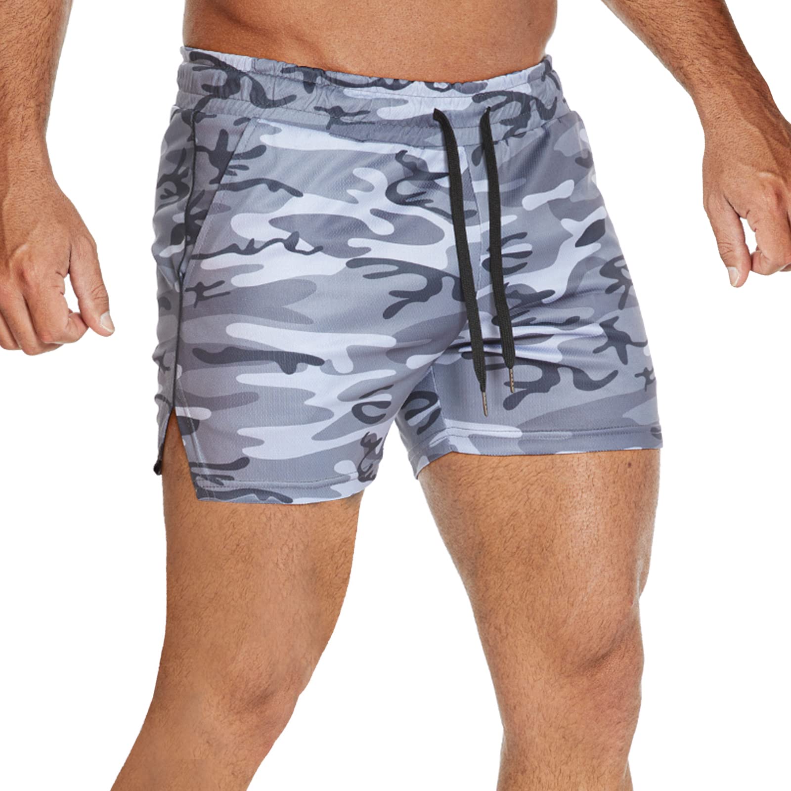CEHT Men's Workout Running Shorts - Lightweight Athletic Gym Shorts with Zipper Pockets - Perfect for Jogging, Training & Casual Wear